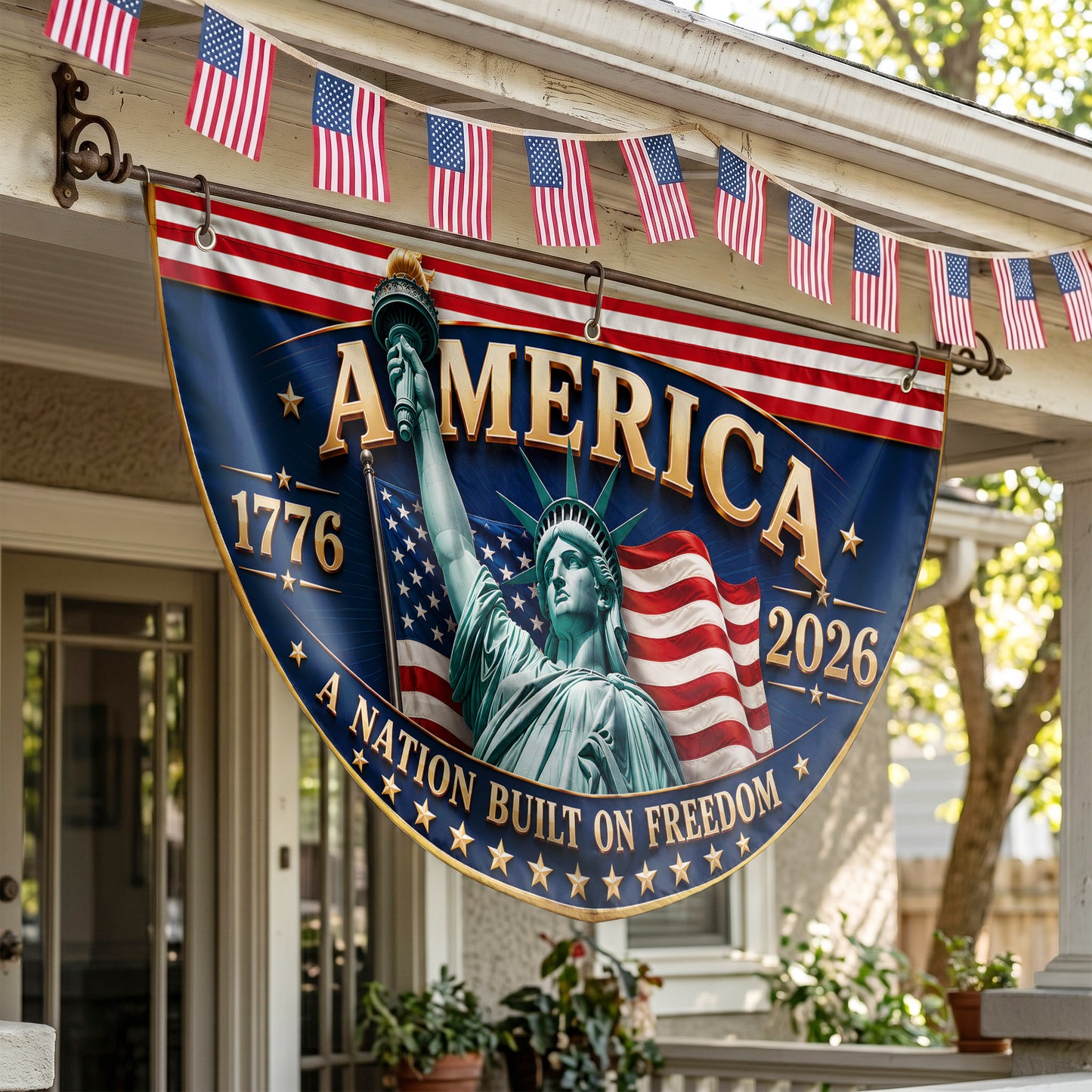 250 Years America Semicirle Flag, Patriotic Flag, 1776–2026 USA Patriotic Decoration ETHY-05156481