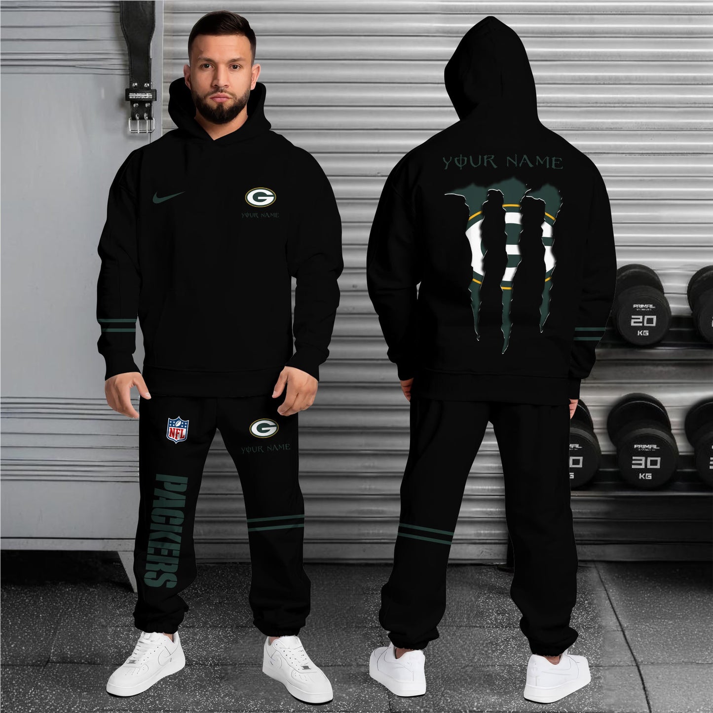 Green Bay Packers Combo Custom Hoodie And Sweatpants, Gift For Sport Fans ETRG-62589