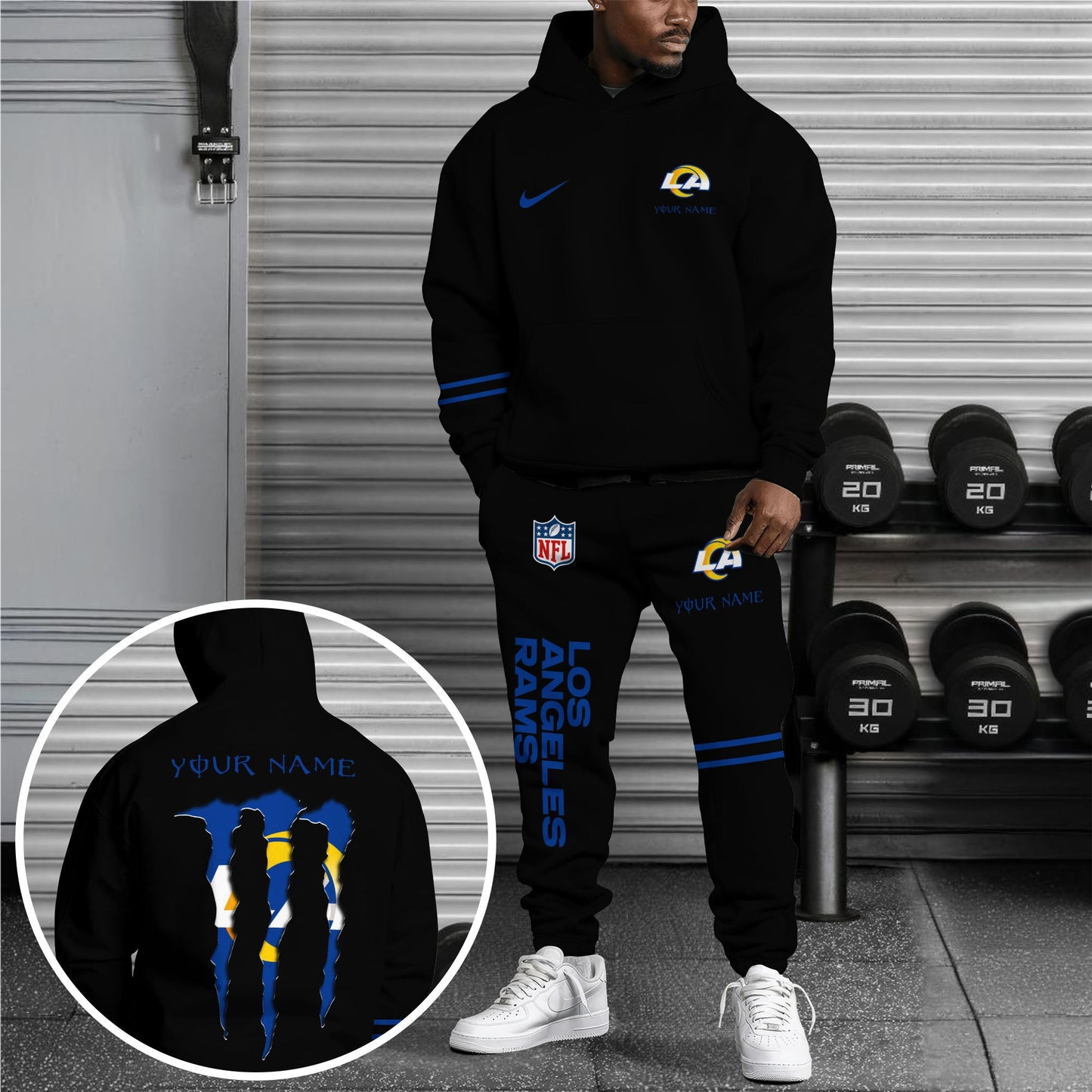 Los Angeles Rams Combo Custom Hoodie And Sweatpants, Gift For Sport Fans ETRG-62589