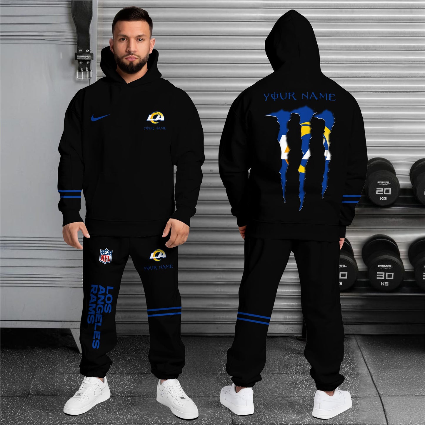 Los Angeles Rams Combo Custom Hoodie And Sweatpants, Gift For Sport Fans ETRG-62589