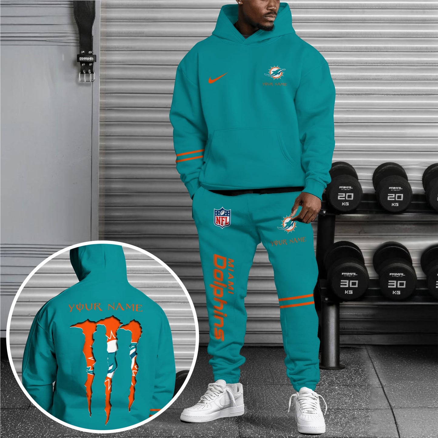 Miami Dolphins Combo Custom Hoodie And Sweatpants, Gift For Sport Fans ETRG-62589