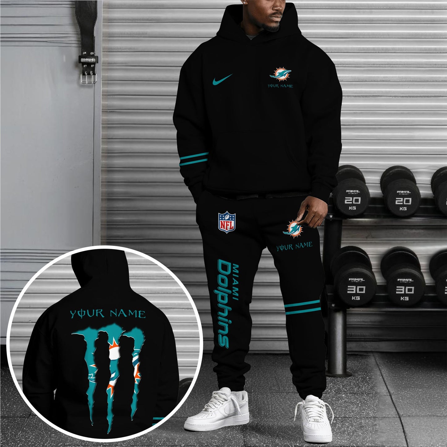 Miami Dolphins Combo Custom Hoodie And Sweatpants, Gift For Sport Fans ETRG-62589