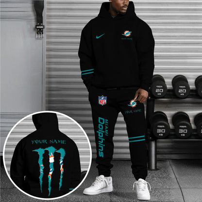 Miami Dolphins Combo Custom Hoodie And Sweatpants, Gift For Sport Fans ETRG-62589