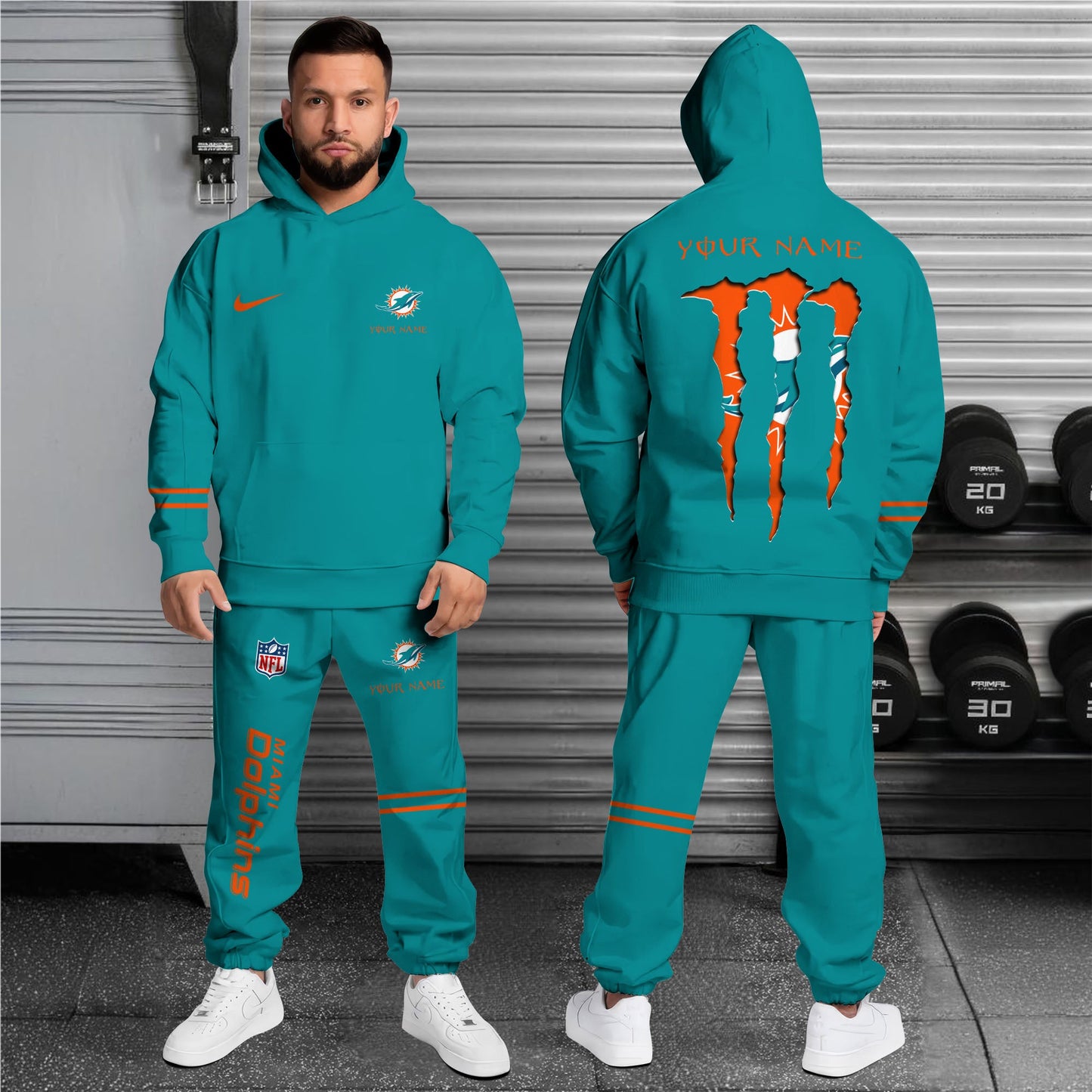 Miami Dolphins Combo Custom Hoodie And Sweatpants, Gift For Sport Fans ETRG-62589