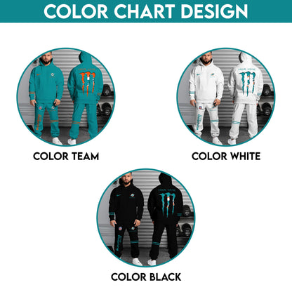 Miami Dolphins Combo Custom Hoodie And Sweatpants, Gift For Sport Fans ETRG-62589
