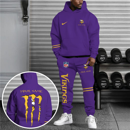 Minnesota Vikings Combo Custom Hoodie And Sweatpants, Gift For Sport Fans ETRG-62589