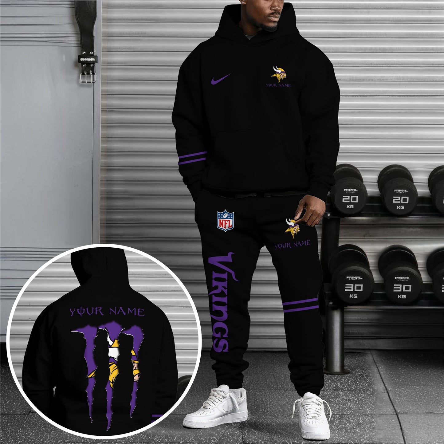 Minnesota Vikings Combo Custom Hoodie And Sweatpants, Gift For Sport Fans ETRG-62589