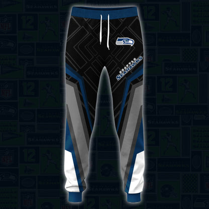 Seattle Seahawks Combo Hoodie And Sweatpants Custom Your Name, Sport Hoodie Sweatpants Set, Sport Gifts For Fans ETRG-62591