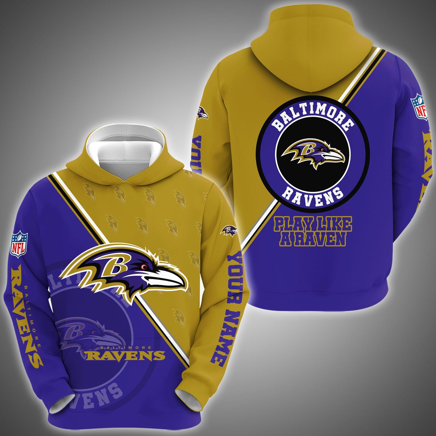 Baltimore Ravens Combo Hoodie And Sweatpants Custom Your Name, Sport Clothings, Sport Gifts ETRG-62940