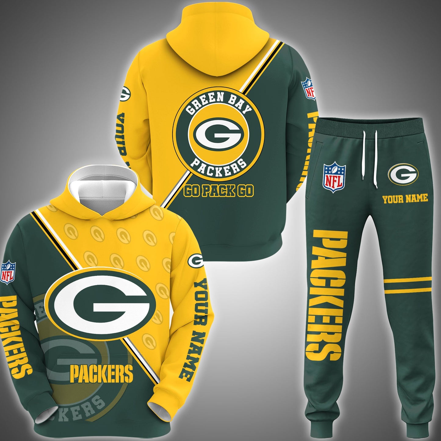 Green Bay Packers Combo Hoodie And Sweatpants Custom Your Name, Sport Clothings, Sport Gifts ETRG-62940
