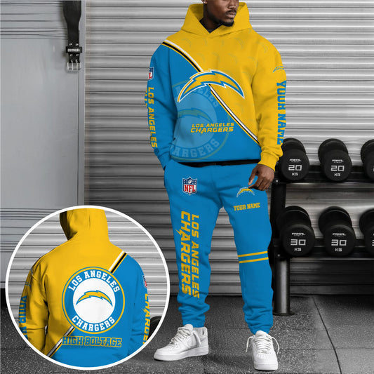Los Angeles Chargers Combo Hoodie And Sweatpants Custom Your Name, Sport Clothings, Sport Gifts ETRG-62940