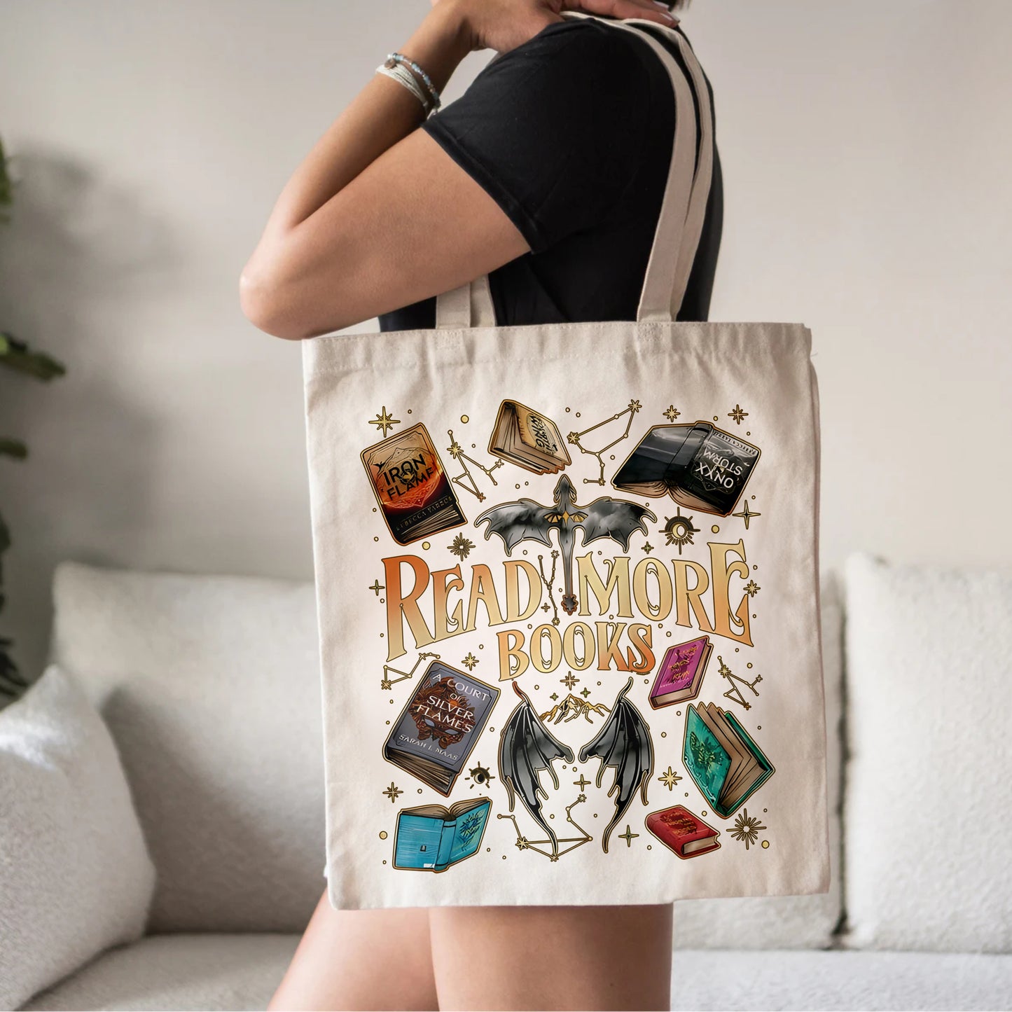Read More Books Tote – Fantasy Dragon Wings Book Bag
