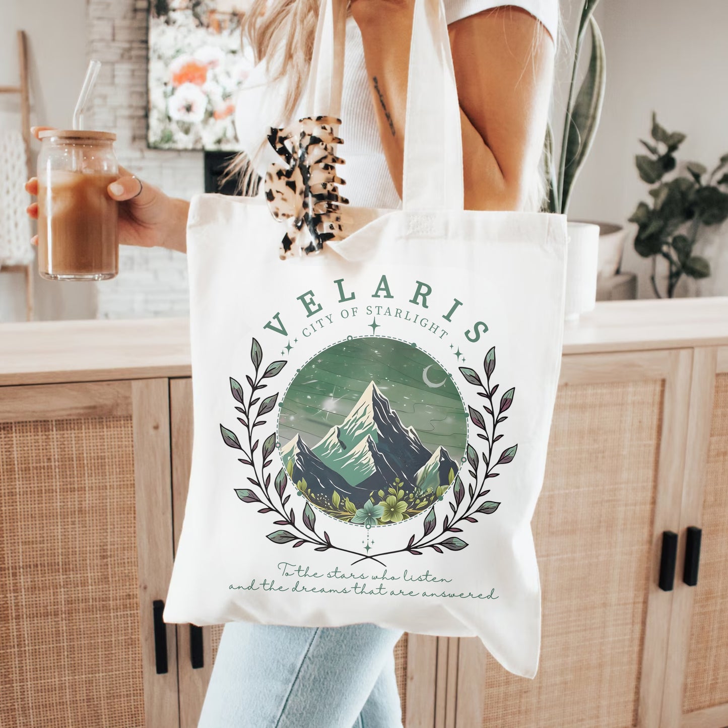 Velaris City of Starlight Tote – ACOTAR Quote Bag for Book Lovers