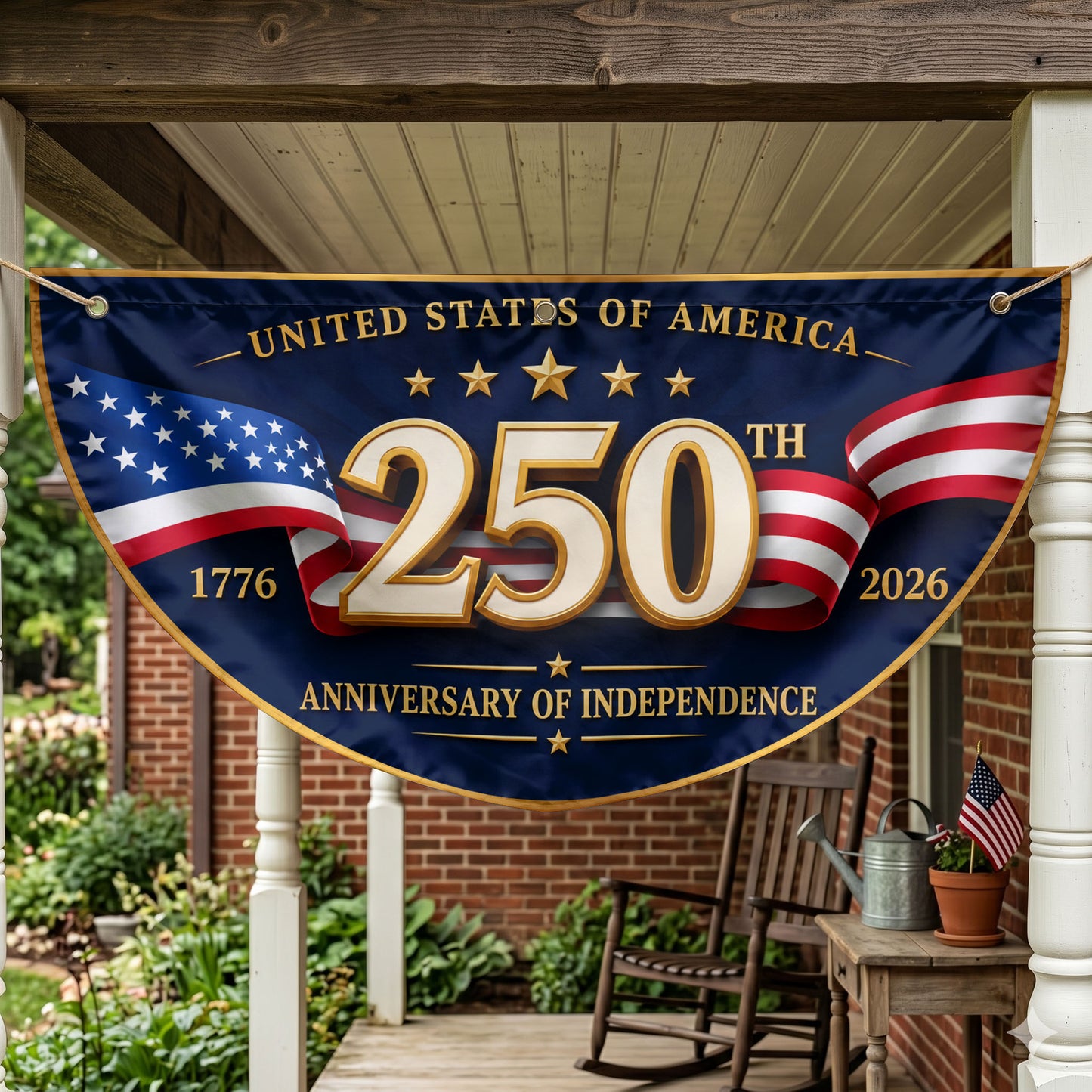 America 250th Semicirle Flag, 250 Years American Flag, 1776-2026 Anniversary, 4th of July Gift  ETHY-05156481